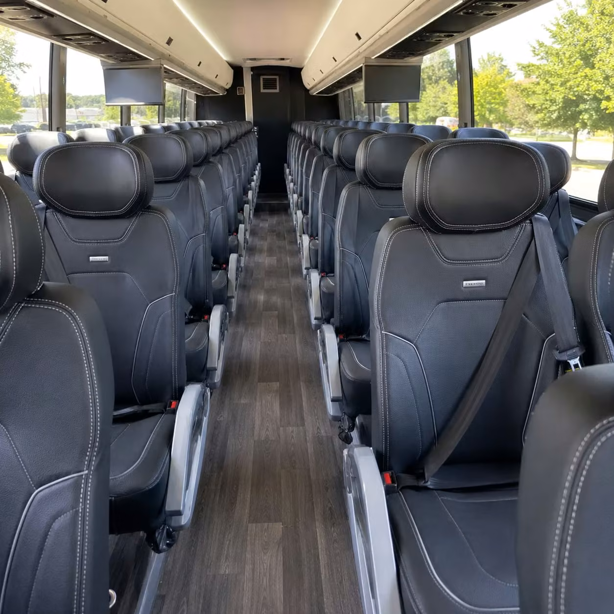 56 passenger charter bus interior